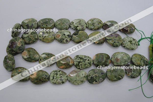 CRH150 15.5 inches 20*25mm faceted freeform rhyolite gemstone beads