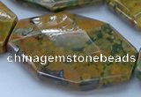 CRH154 15.5 inches 32*45mm - 35*50mm faceted freeform rhyolite beads