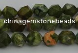 CRH161 15.5 inches 6mm faceted nuggets rhyolite gemstone beads