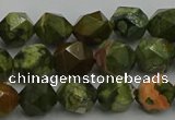 CRH162 15.5 inches 8mm faceted nuggets rhyolite gemstone beads