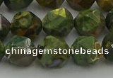 CRH164 15.5 inches 12mm faceted nuggets rhyolite gemstone beads