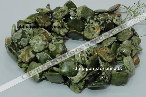 CRH22 15.5 inches 20*20mm rhombic rhyolite beads wholesale