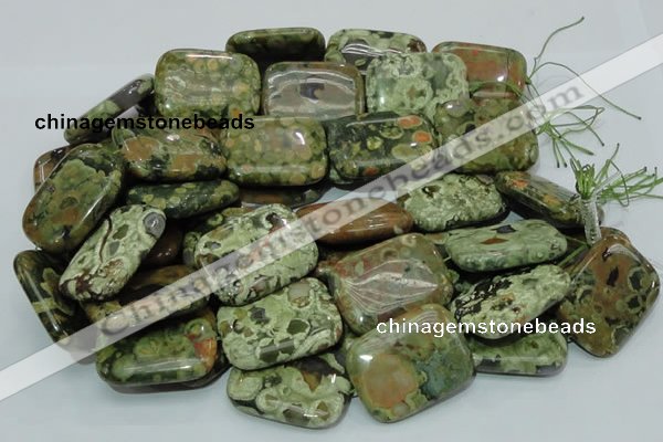 CRH29 15.5 inches 30*40mm rectangle rhyolite beads wholesale