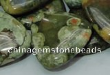 CRH34 15.5 inches 30*30mm triangle rhyolite beads wholesale