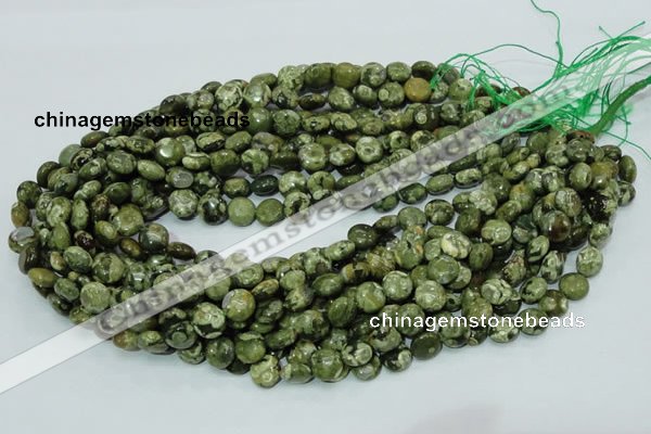 CRH35 15.5 inches 10mm flat round rhyolite beads wholesale