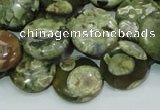 CRH37 15.5 inches 16mm flat round rhyolite beads wholesale