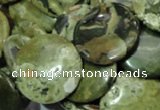 CRH38 15.5 inches 18mm flat round rhyolite beads wholesale