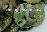 CRH39 15.5 inches 20mm flat round rhyolite beads wholesale