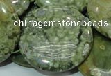 CRH41 15.5 inches 40mm flat round rhyolite beads wholesale