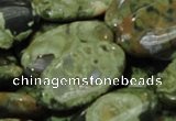 CRH46 15.5 inches 15*30mm oval rhyolite beads wholesale