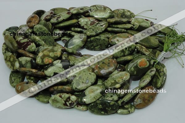 CRH46 15.5 inches 15*30mm oval rhyolite beads wholesale