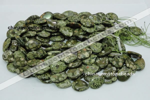 CRH48 15.5 inches 18*25mm flat teardrop rhyolite beads wholesale