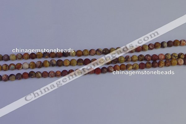 CRH510 15.5 inches 4mm round matte rhyolite gemstone beads