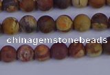 CRH511 15.5 inches 6mm round matte rhyolite gemstone beads