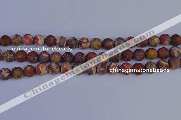 CRH513 15.5 inches 10mm round matte rhyolite gemstone beads