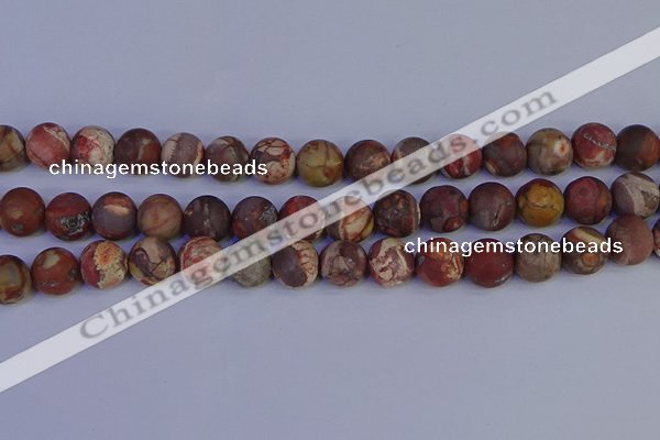 CRH514 15.5 inches 12mm round matte rhyolite gemstone beads