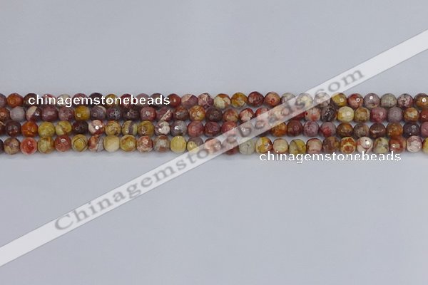 CRH518 15.5 inches 4mm faceted round rhyolite gemstone beads