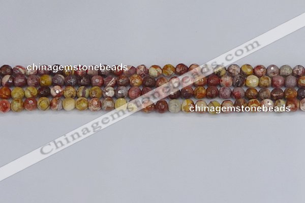 CRH519 15.5 inches 6mm faceted round rhyolite gemstone beads