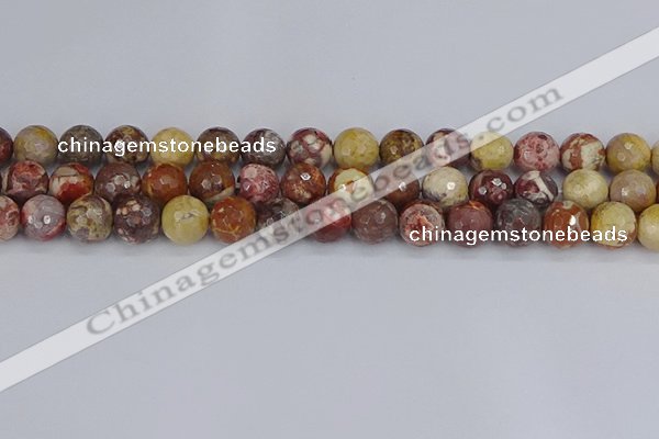 CRH521 15.5 inches 10mm faceted round rhyolite gemstone beads