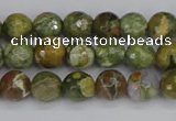 CRH526 15.5 inches 4mm faceted round rhyolite beads wholesale