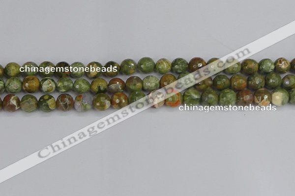 CRH528 15.5 inches 8mm faceted round rhyolite beads wholesale