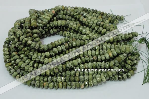 CRH53 15.5 inches 6*10mm faceted rondelle rhyolite beads wholesale