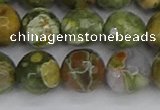 CRH530 15.5 inches 12mm faceted round rhyolite beads wholesale