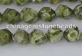 CRH535 15.5 inches 6mm faceted nuggets rhyolite gemstone beads