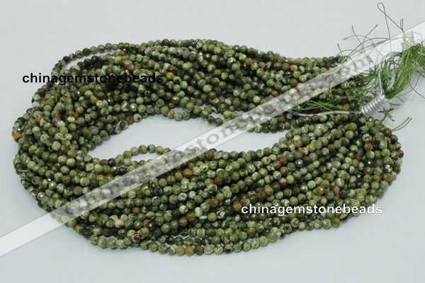 CRH54 15.5 inches 4mm faceted round rhyolite beads wholesale