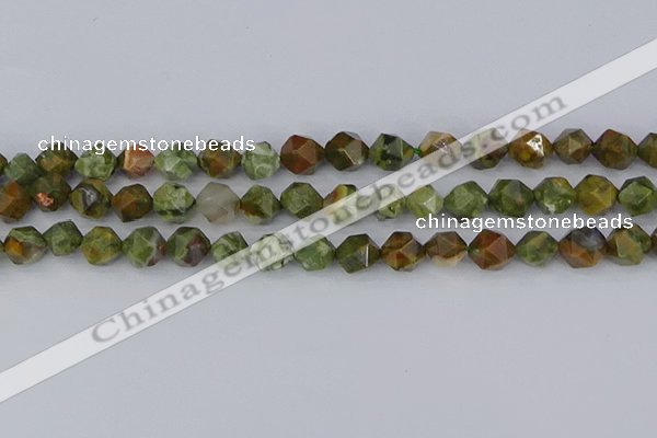 CRH542 15.5 inches 8mm faceted nuggets rhyolite beads wholesale