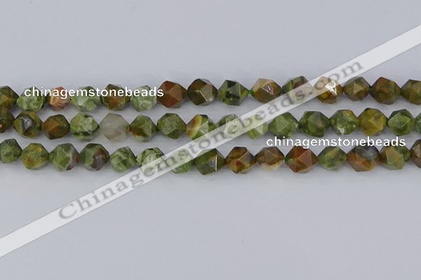 CRH543 15.5 inches 10mm faceted nuggets rhyolite beads wholesale