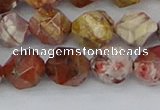 CRH549 15.5 inches 10mm faceted nuggets rhyolite gemstone beads