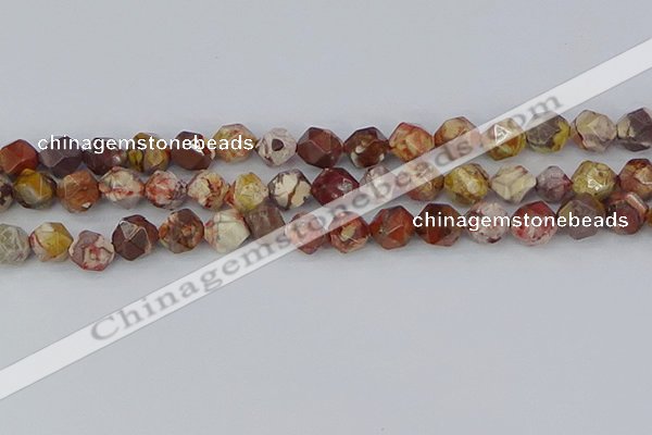 CRH549 15.5 inches 10mm faceted nuggets rhyolite gemstone beads