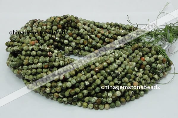 CRH55 15.5 inches 6mm faceted round rhyolite beads wholesale