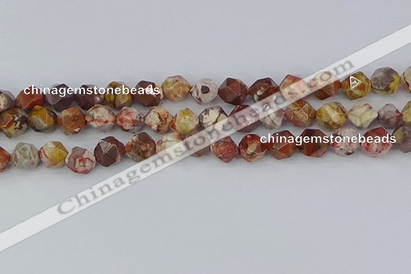 CRH550 15.5 inches 12mm faceted nuggets rhyolite gemstone beads