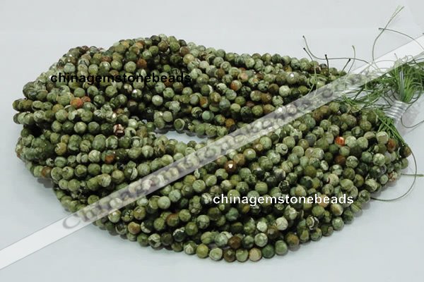 CRH56 15.5 inches 8mm faceted round rhyolite beads wholesale