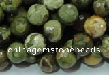 CRH58 15.5 inches 12mm faceted round rhyolite beads wholesale