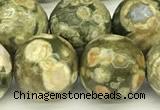 CRH583 15 inches 12mm faceted round rhyolite beads wholesale