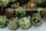 CRH59 15.5 inches 16mm faceted round rhyolite beads wholesale