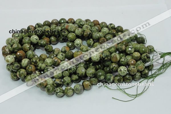 CRH59 15.5 inches 16mm faceted round rhyolite beads wholesale