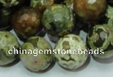 CRH60 15.5 inches 18mm faceted round rhyolite beads wholesale