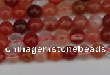 CRH600 15.5 inches 4mm round red rabbit hair quartz beads