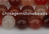 CRH603 15.5 inches 10mm round red rabbit hair quartz beads