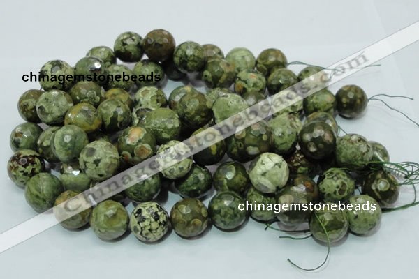 CRH61 15.5 inches 20mm faceted round rhyolite beads wholesale