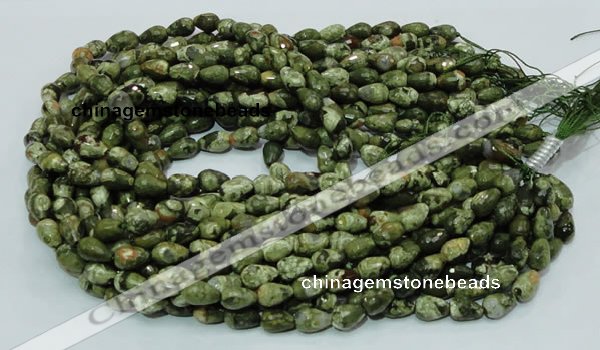 CRH63 15.5 inches 8*12mm faceted teardrop rhyolite beads wholesale