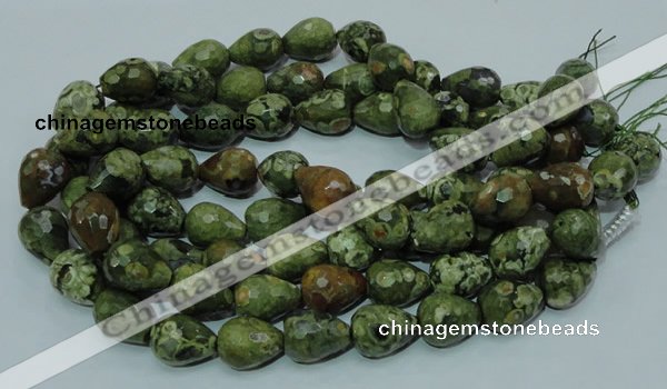 CRH65 15.5 inches 15*20mm faceted teardrop rhyolite beads wholesale