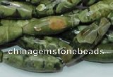 CRH70 15.5 inches 10*30mm faceted rice rhyolite beads wholesale