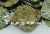 CRH77 15.5 inches 30*30mm faceted rhombic rhyolite beads wholesale