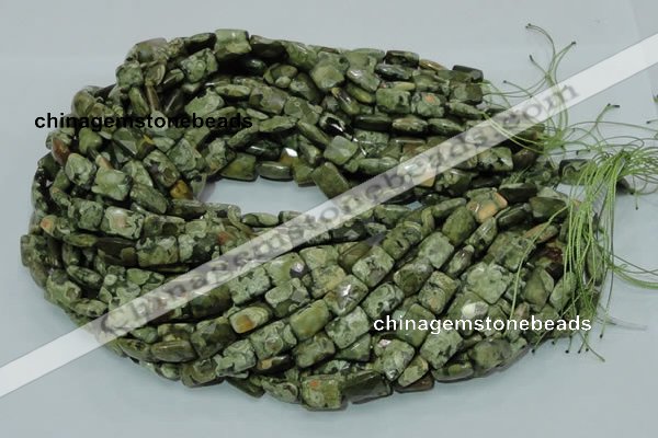 CRH78 15.5 inches 10*14mm faceted rectangle rhyolite beads wholesale