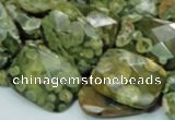 CRH80 15.5 inches 15*20mm faceted rectangle rhyolite beads wholesale